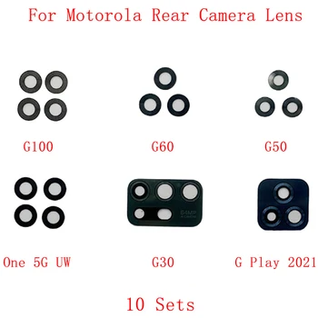 10 Nastavite Zadaj Nazaj Objektiv Kamere Stekla Za Motorola Moto G100 G60 G50 G30 Eno 5G UW G Play 2021 Fotoaparat Objektiv Stekla rezervnih Delov