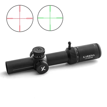 100% Prvotne KARRINA 1.2-6X24 IR Riflescope Airsoft možnosti za Lov Optični Puško, Pištolo Pogled Rdeča Zelena Osvetlitev Očeh