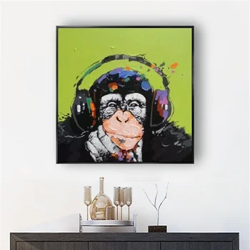 100% Ročno Poslikano Oljna Slika Na Platnu Povzetek Živali Afriške Gorilla Sodobne Velik Salon Zidana Umetnosti Za Dom Dnevna Soba Dekor
