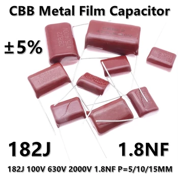 (10pcs) CL21X CBB81 Kovinski Film Kondenzator 182J 100V 630V 2000V 1.8 NF P=5/10/15 MM ±5%