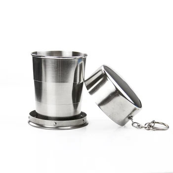 150 ml iz Nerjavečega Jekla, Zložljiv Pokal Prenosni Zunanji Potovalni Tabor Teleskopsko Zložljivi Vrč Vode, Kave Drinkware z Keychain