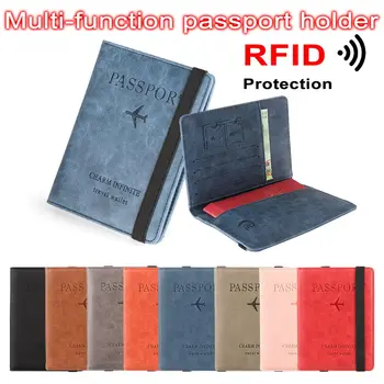 1PC Prenosni RFID Usnje Potni list Vrečko Multi-funkcijo Dokument Paket Prenosni Potovanja Ultra-tanek Imetnik Potnega lista