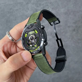 20 mm 22 mm Magnetne Usnje Watchband za Huawei Watch 4/4Pro GT4/3 GT2 GT 2Pro GT 3 Pro GT4 46MM Trak Pasu Zapestnica Correa