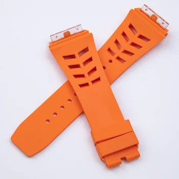 25*20 mm Gume Watchband Fit Richard Mille RM11-03M Mehko Watch Trak Zložljiva Sponke
