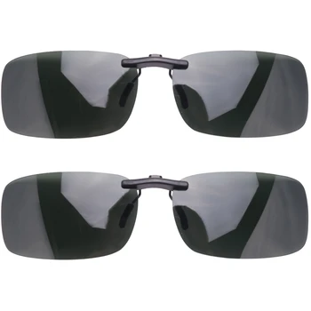 2X Unisex Jasno, Temno Zelena Polarizirana Leče, sončna Očala Posnetek Na Očala
