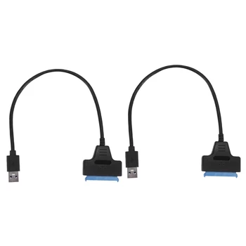 2X USB 3.0 2,5 Inch SATA Trdi Disk Adapter Kabel SDD SATA Na USB 3.0 Pretvornik-Črna