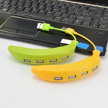 4-Port USB2.0 Hub Multiport Adapter za Ločevanje Prenos Podatkov Banana Obliko Splitter Tip C Adapter za Prenosni RAČUNALNIK Pogon usb Kamera