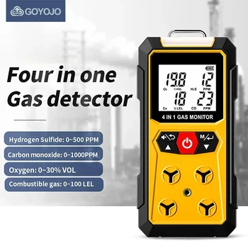 4-v-1 H2S /EX /O2/ CO Detektor Uhajanja Plina Zanesljivo Doma, na Delovnem mestu Varnost Monitor Visoko Natančno Odkrivanje