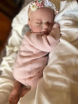 49 CM Newborn Baby Dekle Lutka Mehko Ljubki Telo Loulou Zaspal Realističen 3D Kože z Vidnimi Žilami Visoko Kakovostnih Ročno izdelanih Lutk