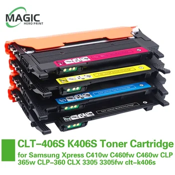 4PCS Združljive Kartuše s Tonerjem CLT-406S K406S za Samsung Xpress C410w C460fw C460w CLP 365w CLP-360 CLX 3305 3305fw clt-k406s