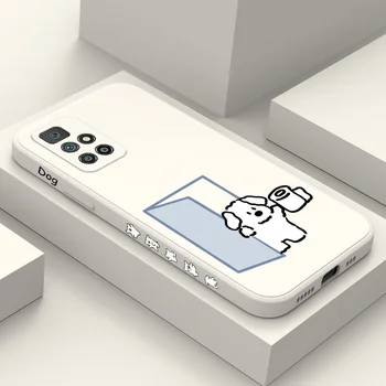 Belo Mleko Pes Primeru Telefon Za Xiaomi Redmi 12 12C 10 10C 10A 9 9T 9A A1 Pro Plus 4G 5G Tekoče Silikona Pokrov