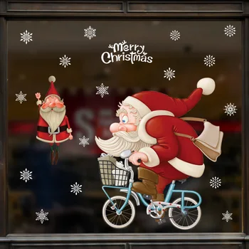 Božič Okno Nalepke Santa Claus Snežinka Steklo Za Ogledalo Nalepke Za Otroke, Soba Za Božič Novo Leto Stranka Odlikovanja