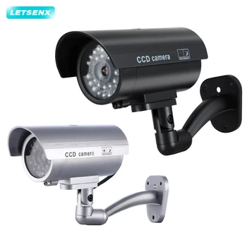 CCTV Nadzora Varnosti Ponaredek Prostem Kamera Bullet LED Luči Preizkusni Zaslon Sončne Dajejo Moč, Nepremočljiva Zaščite Simulacije