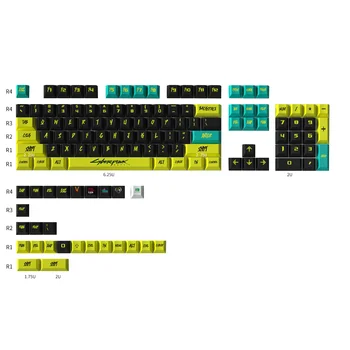 Cyber Punk 104+26 PBT Keycaps Nastavite -5 Stranicami Sublimacija za Češnja MX Mehanske Gaming Tipkovnica 61 68 75
