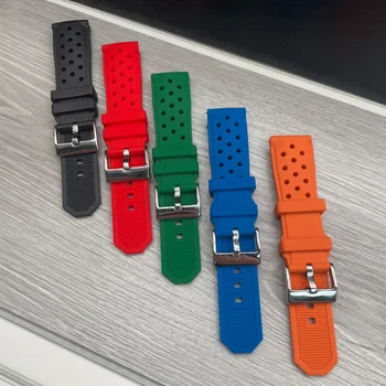 Dihanje 22 mm širina Silikonski Watch Trak Nepremočljiva Manšeta Šport, Modra, Oranžna Zelena Zamenjava Zapestnica za Uro
