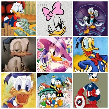 Disney Donald Duck Daisy Platno Stensko Slikarstvo Umetnost Plakatov In Fotografij Za Dnevna Soba Dekor Risanka Spalnica Dekoracijo Doma