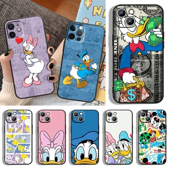 Donald Duck Risanka Primeru Telefon Za Apple iPhone 14 13 12 11 XS XR X 8 7 6 6S 5S 5 MP Pro Max Plus mini Črni Pokrov