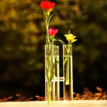 Epruveto, Vaza za Cvetje samolepilne Hydroponic Rastlin Nosilec 3-v-1 Conjoined Steklena Vaza Centerpiece za Sveže Cvetje