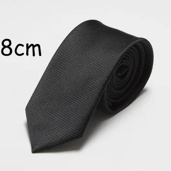 HOOYI 2019 Črne kravate za moške vratu kravato cravat 8 cm, širina poroka, poslovni