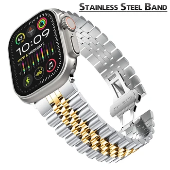 Jekla Trak za Apple Watch Ultra 2 49 mm Metal Band Zamenjava Zapestnica IWatch Series 9 8 7 6 SE 5 4 45 mm 41mm 38 42 44 mm 40 mm