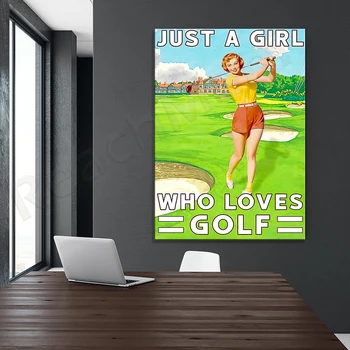Le Dekle, Ki Ljubi Golf Plakat/Golf Tiskanje/ Ljubitelje Golfa Darilo Za Ženske/Golf Stenski Dekor