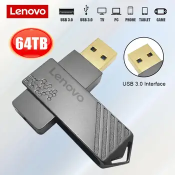 Lenovo USB Flash Drive USB3.0 Vmesnik Pravi Zmogljivosti Pen Drive 64TB Visoke Hitrosti Pendrive 2TB 4TB Prilagodite Logotip Za Ps4/xbox Eno