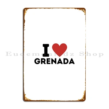 Ljubim Grenada Preprosta Kovinska Ploščica Plakat Zarjaveli Stene Stenski Dekor Dekor Tiskanje Klub Tin Prijavite Plakat