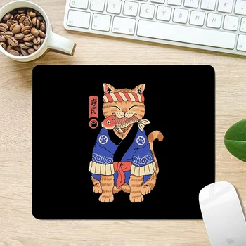 Majhen Japonski Slog Mačka igre na Srečo Mousepads Mečevalec Mačka Miško, Tipke Računalnik Mousepad 20x25cm Desk Blazine Za PC Tipkovnico Preproge