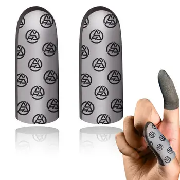 Mobilnih Iger Prst Rokavi 2 Kos Srebrna Vlakna Igralne Roke 0,3 mm Srebrna Vlakna Prst, ki Pokriva Anti-znoj Dihanje