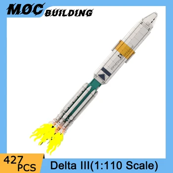 MOC Prostor Serija 1:110 Obsega Delta III Model gradniki Začetek Vehlcle Sat Raketa Izobraževanje Igrače DIY Opeke Božič Darilo