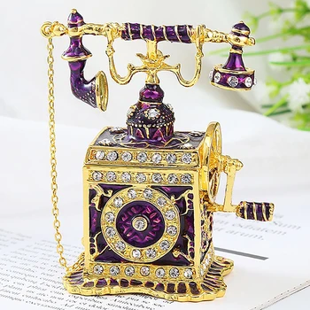 Nosorogovo Vintage Jewelry Box Uhan Obroč Ogrlica Škatla Za Shranjevanje Telefonske Figurice Miniature Ustvarjalno Darilo Dekoracijo