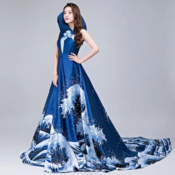 Nova Stranka Cheongsam Orientalske Ženske Maxi Obleko 2019 Tradicionalni Kitajski Slog Elegantno Dolgo Qipao Luksuzni Zaostajajo Haljo Vestido