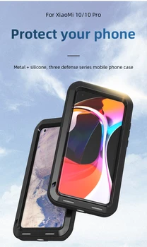 Nove Močne Primeru Za Xiaomi Mi 10 Kovinski Oklep Šok Umazanijo Dokaz, Voda, Telefon Primerih Za Xiaomi Mi 10 Pro 6.67