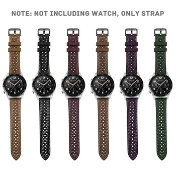 Novi Porozni Usnje Watchbands Za Huawei Watch GT 2 Zamenjava manžeta Dihanje Šport Trak Za Galaxy Watch 46mm R800
