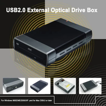 Novo pasov 5,25 palca USB 2.0/USB 3.0, SATA, Zunanji Optični Pogon Primeru Ohišje Box vmesnik Za Windows XP Na Mac PC