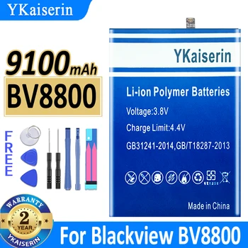Novo YKaiserin BV 8800 Li456182PHTT-B Baterija 9100mAh za Blackview BV8800 Mobilni Telefon Bateria