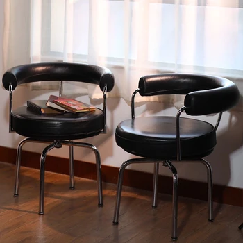 Oblikovalec Stola Srednjeveški Dnevna Soba Single-Sedež Kavč, Stol Obračanje Prosti Čas Fotelj Iz Nerjavečega Jekla