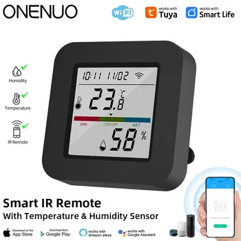 ONENUO Tuya Smart Universial IR Daljinski upravljalnik z Temperatura Vlažnost Senzor za TV /klimatska Naprava Deluje z Alexa Google