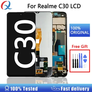Original za Realme C33 C30S C30 zaslon z okvirjem za Realme C33 C30s zaslona zamenjava mobilni telefon, Lcd-ji Za Realme C30 lcd