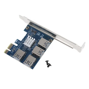 PCI-E 1X na Zunanje 4X Riser Card USB Adapter Card za Namizni Računalnik
