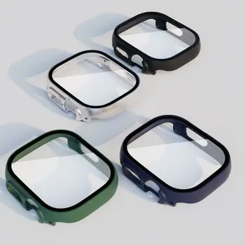 Polno Kritje Zaščitna Primeru PC+Kaljeno Watch Kritje Lupini Smart Pribor Screen Protector za Apple Watch Ultra 49 MM