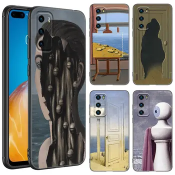 Rene Magritte Umetnosti Primeru Telefon Za Huawei P8 P9 P10 P20 P30 P40 Lite E P50 P Smart Pro Z S 2018 2019 2020 2021 Mehko Črni Pokrov