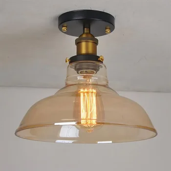Retro Stekleni Strop Žarnice E27 Preprostost Industrijske Luči, Lestenci Mansarda Garderoba Balkon, Hodnik Lučka Verandi Svetlobe