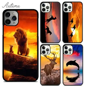 Slon Jelena Konj Žirafa Sunset Primeru Telefon za iPhone 15 SE2020 11 12 13 14 Pro Max mini XR XS 6 7 8 Plus Kritje coque Fundas