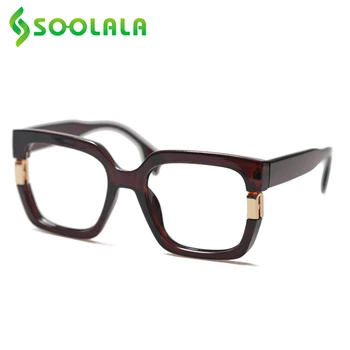 SOOLALA Retro Kvadratnih Modra Svetloba Blokiranje Moških Branje Očala Ženske Računalnik Okvir Presbyopic Povečevalna Očala +0.5 4.0