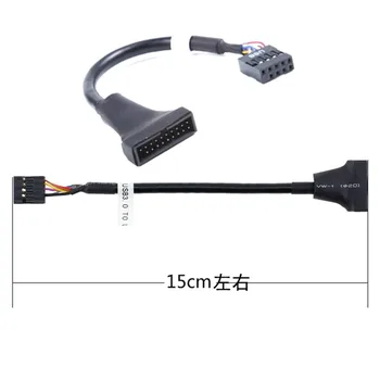 USB 2.0, 9pin moški stanovanj 20pin USB 3.0 ženski adapter kabel podaljšek podvozje spredaj motherboard adapter