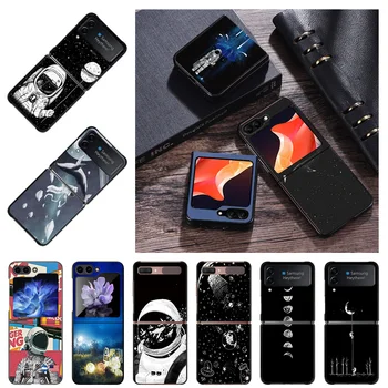 Vesolje Astronavt Luna Umetnosti Mat Težko Telefon Primerih Pokrovček za Samsung Galaxy Ž medije flip4 Flip3 Flip5 5G ZFlip Lupini Primeru Fundas Coque