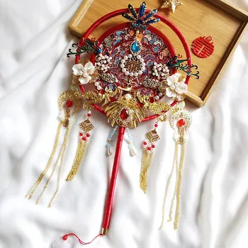 Vintage Ventilatorja Ročno izdelan Poročni Blaga, po Meri Poroko s Spominki, Kitajski Poročni Dekoracijo, Okraske za Dekoracijo Doma