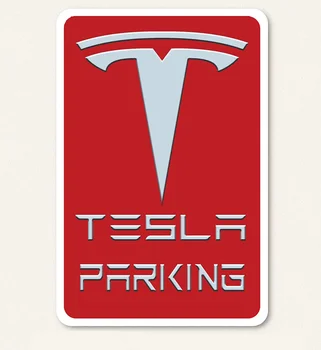 Voss Collectables Tesla Avto Rezerviran Parkirni prostor samo Aluminija Prijavite z Vseh Vremenskih UV Zaščitni