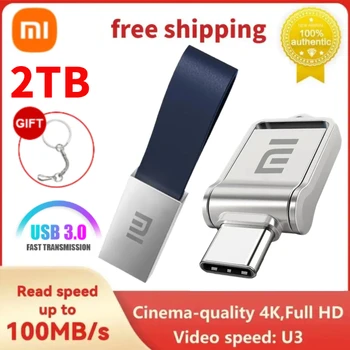 Xiaomi 2TB Pendrive Memory Stick 1TB TIP-C 128GB USB 3.0 Kovinski Usb Flash Drive Pero Disk, Usb Ključek, Memoria USB 512GB 256GB